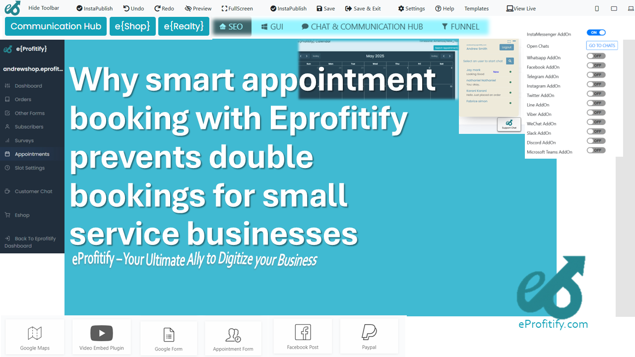 Why smart appointment booking with Eprofitify prevents double bookings for small service businesses